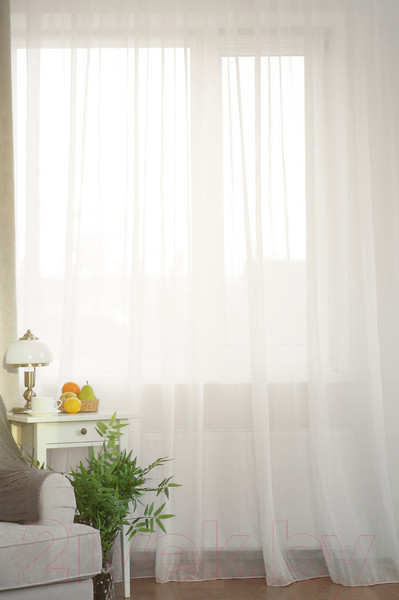 Изображение товара Комплект штор Mio Tesoro Canvas 150x260 + Гардина Soft Lines 306 400х270 (капучино/белый лен)