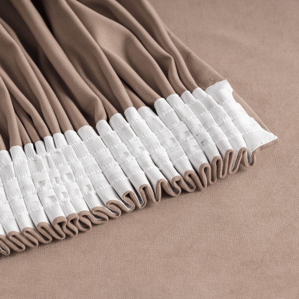 Изображение товара Комплект штор Mio Tesoro Canvas 150x260 + Гардина Soft Lines 306 400х270 (капучино/белый лен)