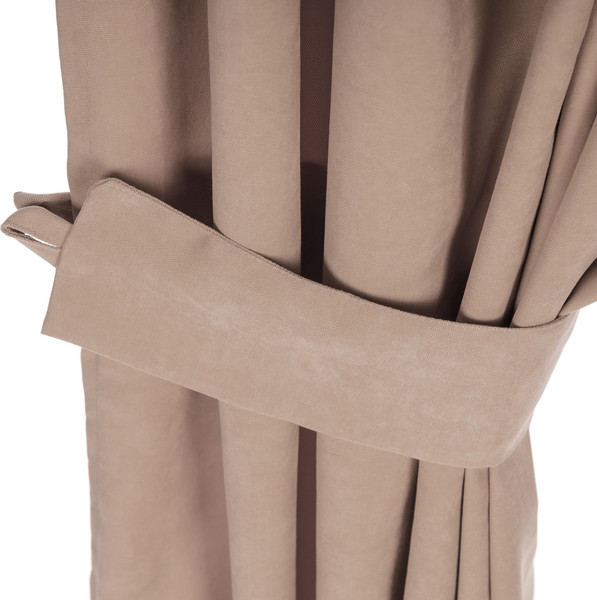 Изображение товара Комплект штор Mio Tesoro Canvas 150x260 + Гардина Soft Lines 306 400х270 (капучино/белый лен)