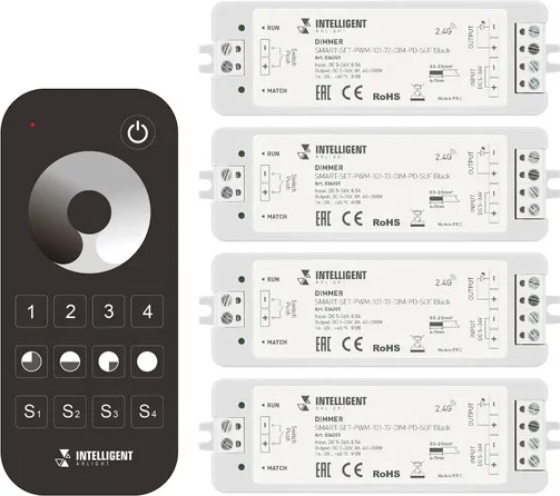Изображение товара Диммер для светодиодной ленты Arlight Intelligent SMART-SET-PWM-101-72-DIM-PD-SUF Black / 036201