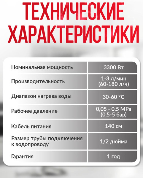 Изображение товара Проточный водонагреватель Atlanta ATH-7445 (серый)