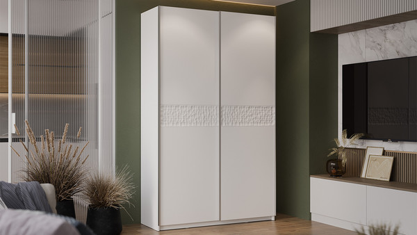 Изображение товара Шкаф-купе ТриЯ Оскар Скания Т2 1400 / 268609 (ручка серебро/белый снег/белый снег/белый матовый)