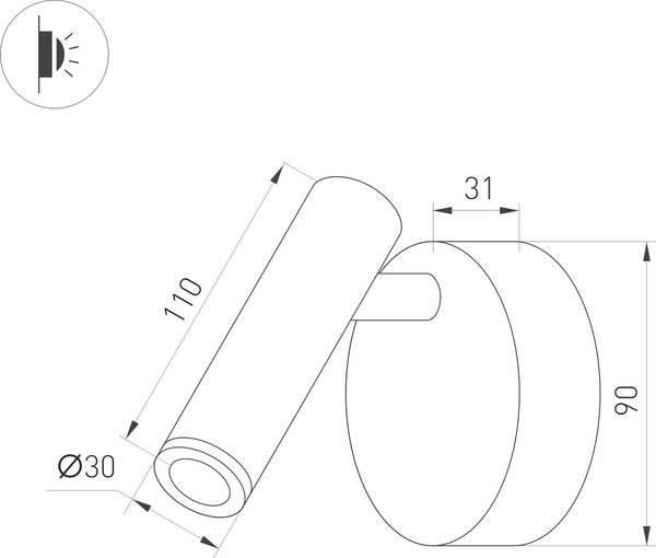 Изображение товара Спот Arlight SP-BED-NB-R90-3W Warm3000 BK 20deg / 034061