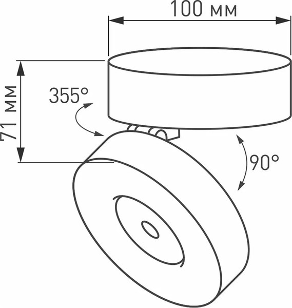 Изображение товара Спот Arlight SP-MONA-SURFACE-R100-12W Day4000 BK 24deg / 025442(1)
