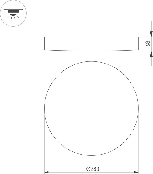 Изображение товара Потолочный светильник Arlight IM-FLOWER-EMERGENCY-3H-R280-15W Day4000-MIX BK 110deg / 041106