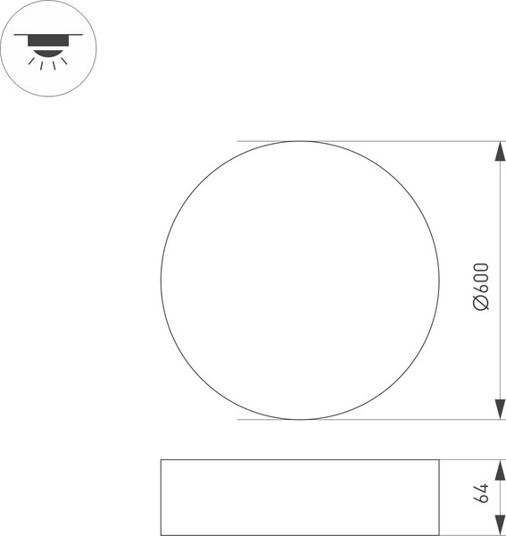 Изображение товара Потолочный светильник Arlight SP-RONDO-R600-60W Warm3000 WH 120deg / 034823