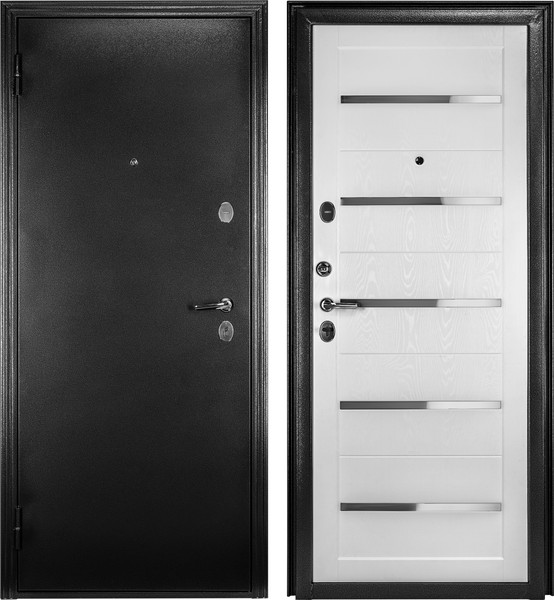 Изображение товара Входная дверь Guard Царга MG60 97х205 левая (черное серебро/белый ясень)