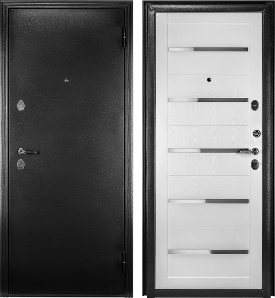 Изображение товара Входная дверь Guard Царга MG60 87х205 правая (черное серебро/белый ясень)