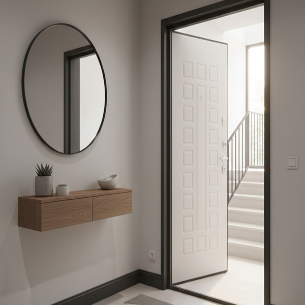 Изображение товара Входная дверь Guard MG60 МДФ 87х205 правая (черное серебро/белый ясень)