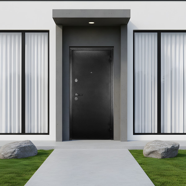 Изображение товара Входная дверь Guard MG60 МДФ 87х205 правая (черное серебро/белый ясень)