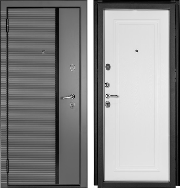 Изображение товара Входная дверь Guard MG60 МДФ/МДФ 97х205 левая (серый/белый ясень)