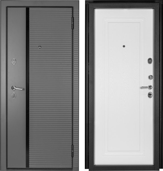 Изображение товара Входная дверь Guard MG60 МДФ/МДФ 87х205 правая (серый/белый ясень)