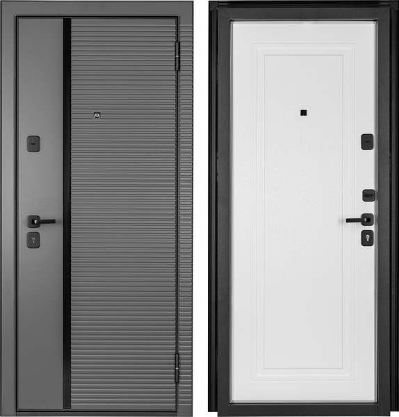 Изображение товара Входная дверь Guard MG75 МДФ/МДФ 87х205 правая (серый/белый ясень)