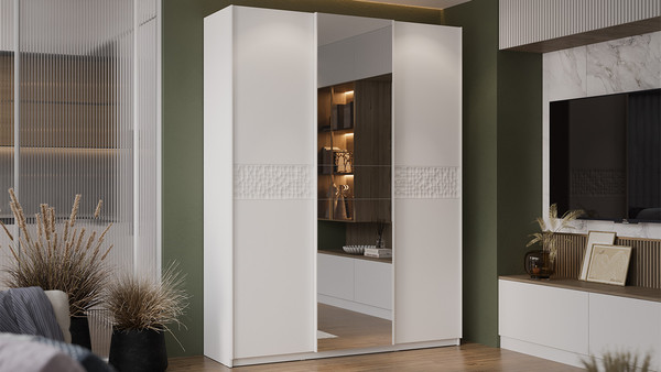 Изображение товара Шкаф-купе ТриЯ Оскар Скания Т2 1800 / 268700 (ручка белая/белый снег/белый снег/белый матовый)