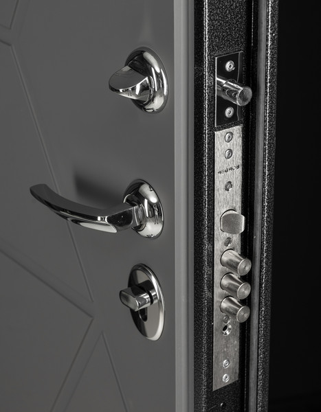 Изображение товара Входная дверь Guard Термо MG75 87х205 правая (черное серебро/серый)