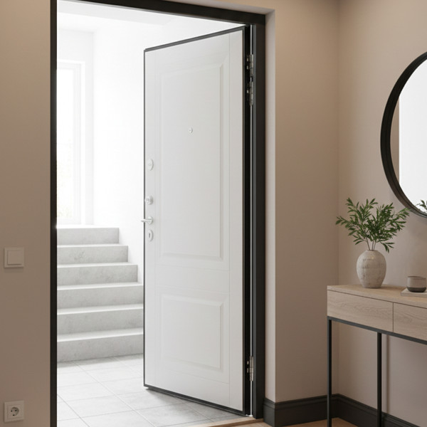 Изображение товара Входная дверь Guard Термо MG109 86x205 правая (черное серебро/белый ясень)