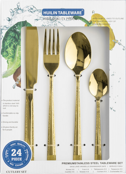 Изображение товара Набор столовых приборов Sundays Home Titanium Double Edge (24пр)