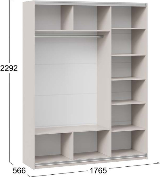 Изображение товара Шкаф-купе ТриЯ Оскар Скания Т2 1800 / 268716 (ручка серебро/кашемир/кашемир/дуб тортугга)