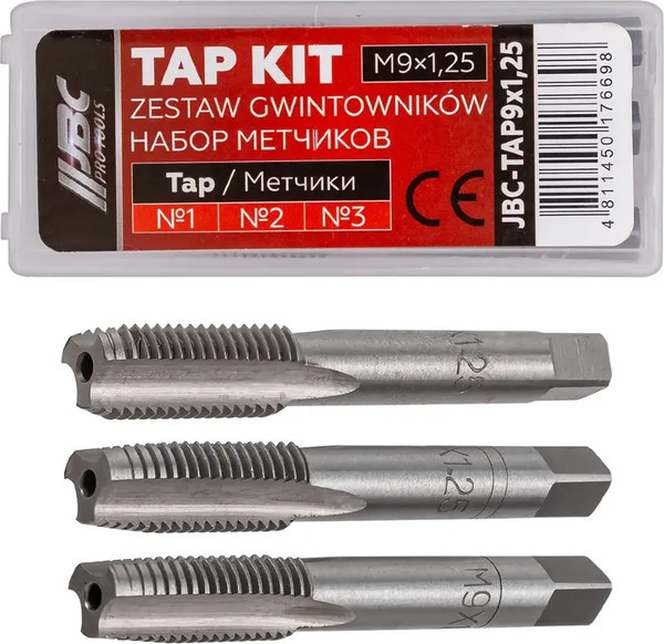 Изображение товара Набор метчиков JBC TAP9x1.25 (64882), (3шт)
