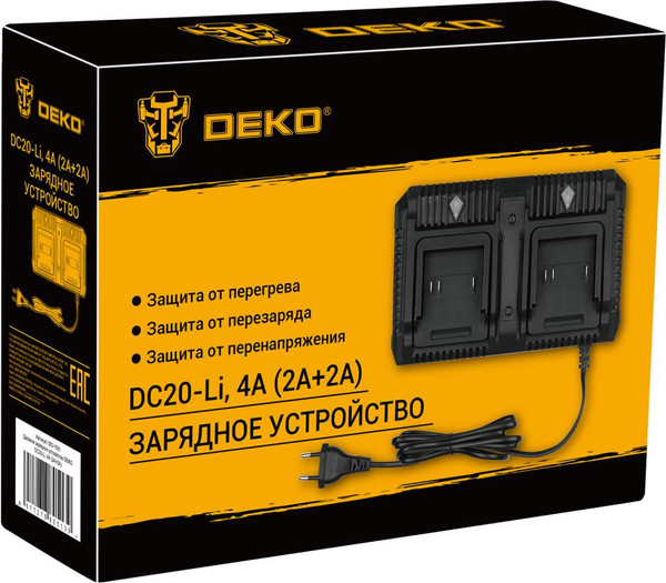 Изображение товара Зарядное устройство для электроинструмента Deko DC20-Li 4А / 083-1051