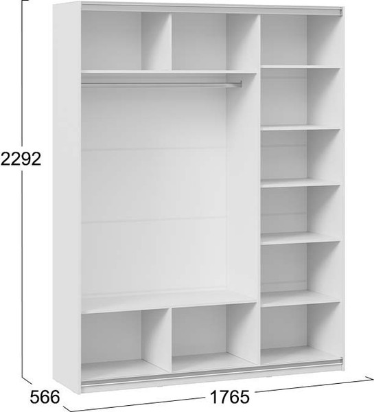Изображение товара Шкаф-купе ТриЯ Оскар Скания Т2 1800 / 268667 (ручка белая/белый снег/белый снег/белый матовый)