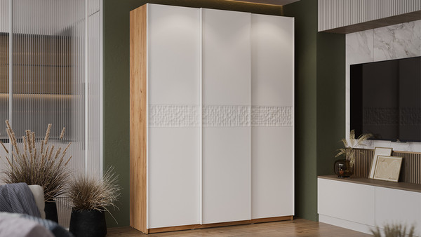 Изображение товара Шкаф-купе ТриЯ Оскар Скания Т2 1800 / 268669 (ручка белая/дуб крафт золотой/белый снег/белый матовый)