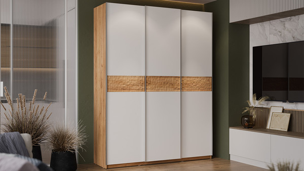 Изображение товара Шкаф-купе ТриЯ Оскар Скания Т2 1800 / 268678 (ручка серебро/дуб крафт золотой/белый снег/дуб тортугга)