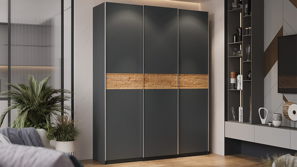 Изображение товара Шкаф-купе ТриЯ Оскар Скания Т2 1800 / 268686 (ручка серебро/серый графит/серый графит/дуб тортугга)