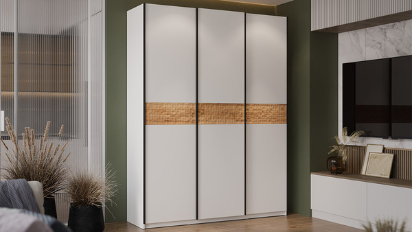 Изображение товара Шкаф-купе ТриЯ Оскар Скания Т2 1800 / 268688 (ручка черная/белый снег/белый снег/дуб тортугга)