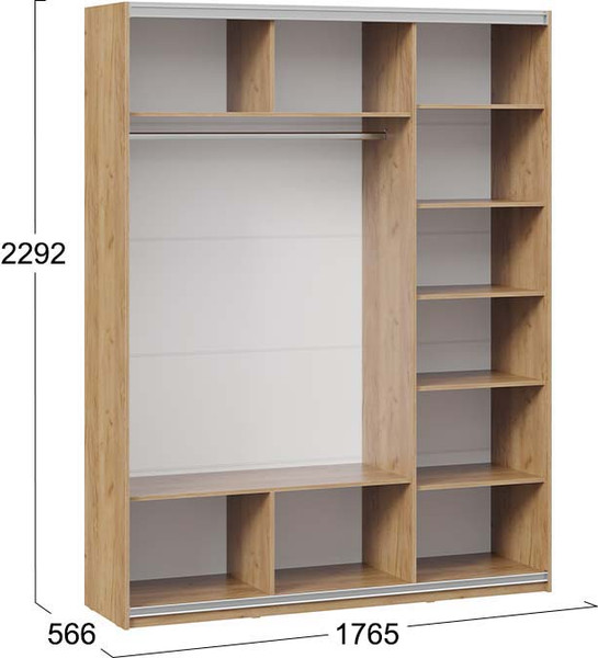 Изображение товара Шкаф-купе ТриЯ Оскар Скания Т2 1800 / 268690 (ручка черная/дуб крафт золотой/белый снег/дуб тортугга)