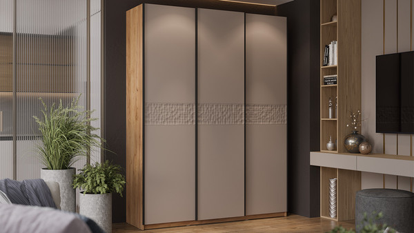 Изображение товара Шкаф-купе ТриЯ Оскар Скания Т2 1800 / 268692 (ручка черная/дуб крафт золотой/кашемир/кашемир сатин)