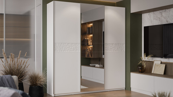 Изображение товара Шкаф-купе ТриЯ Оскар Скания Т2 2100 / 268774 (ручка серебро/белый снег/белый снег/белый матовый)