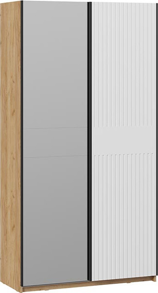 Изображение товара Шкаф-купе ТриЯ Оскар Хилтон Т2 1200 / 271038 (ручка черная/дуб крафт золотой/белый матовый)