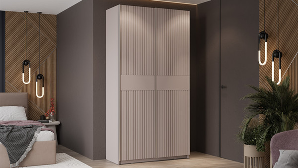 Изображение товара Шкаф-купе ТриЯ Оскар Хилтон Т2 1200 / 271019 (ручка серебро/кашемир/кашемир сатин)