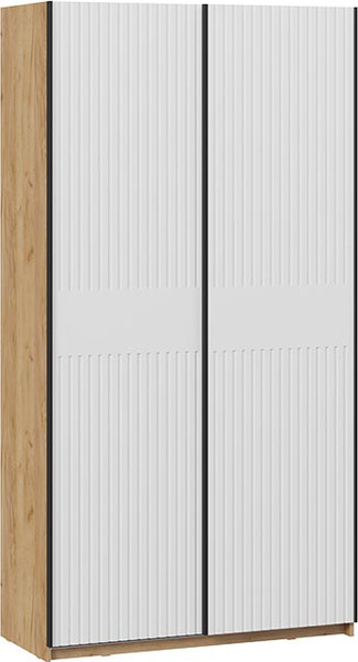 Изображение товара Шкаф-купе ТриЯ Оскар Хилтон Т2 1200 / 271022 (ручка черная/дуб крафт золотой/белый матовый)