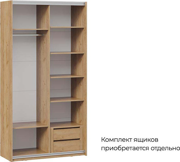 Изображение товара Шкаф-купе ТриЯ Оскар Хилтон Т2 1200 / 271023 (ручка черная/дуб крафт золотой/графит матовый)