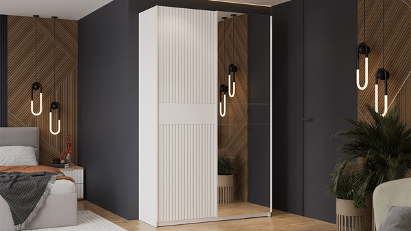 Изображение товара Шкаф-купе ТриЯ Оскар Хилтон Т2 1400 / 271061 (ручка белая/белый снег/белый матовый)