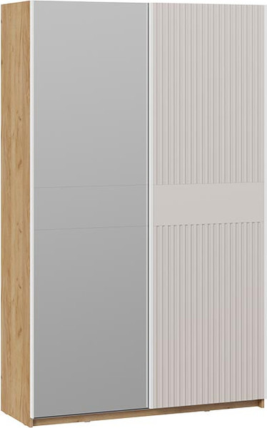 Изображение товара Шкаф-купе ТриЯ Оскар Хилтон Т2 1400 / 271063 (ручка белая/дуб крафт золотой/кашемир сатин)