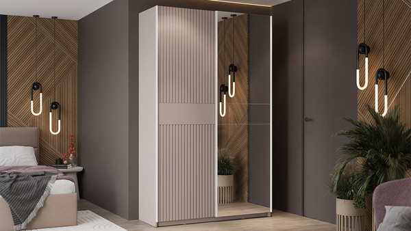 Изображение товара Шкаф-купе ТриЯ Оскар Хилтон Т2 1400 / 271064 (ручка белая/кашемир/кашемир сатин)