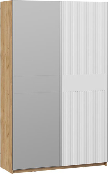 Изображение товара Шкаф-купе ТриЯ Оскар Хилтон Т2 1400 / 271066 (ручка серебро/дуб крафт золотой/белый матовый)