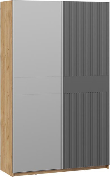 Изображение товара Шкаф-купе ТриЯ Оскар Хилтон Т2 1400 / 271067 (ручка серебро/дуб крафт золотой/графит матовый)