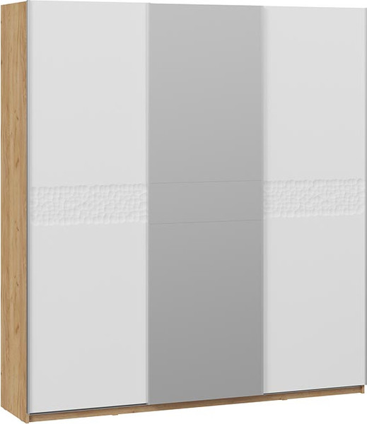 Изображение товара Шкаф-купе ТриЯ Оскар Скания Т2 2100 / 268776 (ручка серебро/дуб крафт золотой/белый снег/белый матовый)
