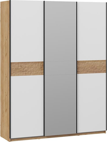 Изображение товара Шкаф-купе ТриЯ Оскар Скания Т2 2100 / 268789 (ручка черная/дуб крафт золотой/белый снег/дуб тортугга)