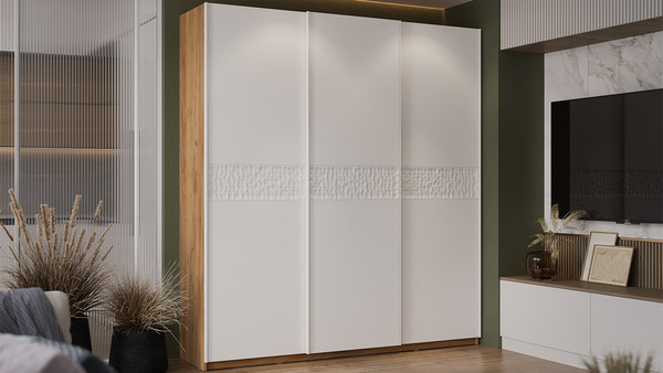 Изображение товара Шкаф-купе ТриЯ Оскар Скания Т2 2100 / 268735 (ручка белая/дуб крафт золотой/белый снег/белый матовый)