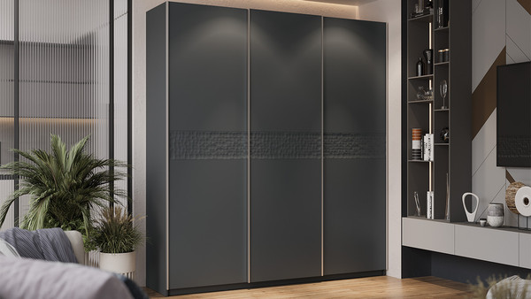 Изображение товара Шкаф-купе ТриЯ Оскар Скания Т2 2100 / 268751 (ручка серебро/серый графит/серый графит/графит матовый)