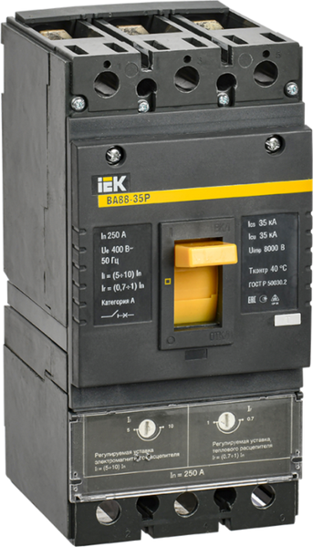 Изображение товара Выключатель автоматический IEK ВА88-35Р 3Р 250А 35кА / SVAR30-3-0250