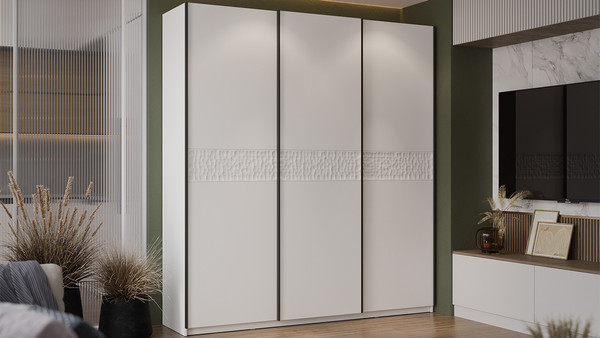 Изображение товара Шкаф-купе ТриЯ Оскар Скания Т2 2100 / 268753 (ручка черная/белый снег/белый снег/белый матовый)