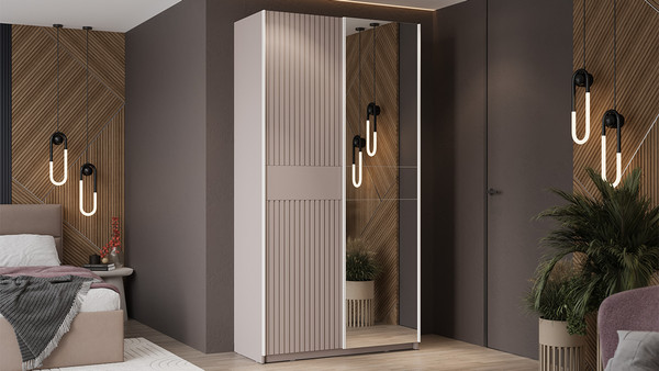 Изображение товара Шкаф-купе ТриЯ Оскар Хилтон Т2 1200 / 271030 (ручка белая/кашемир/кашемир сатин)