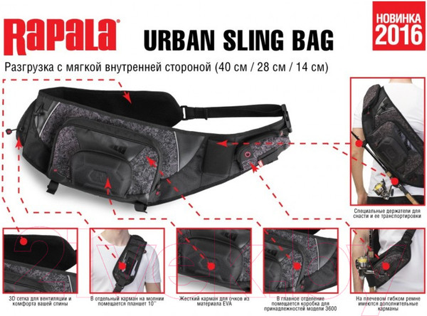 Изображение товара Сумка рыболовная Rapala Urban Sling Bag / RUSB