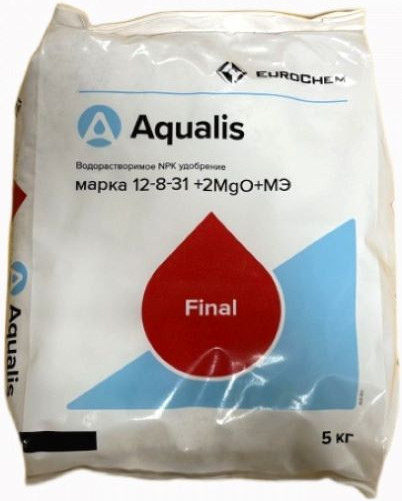 Изображение товара Удобрение ЕвроХим NPK Марка 12:8:31 +2Mg+МЭ Aqualis /4815629000340 (5кг)